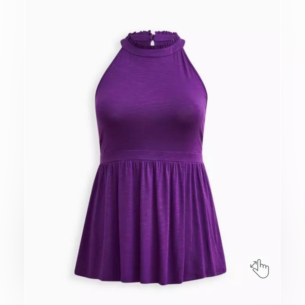 Torrid Purple Keyhole Babydoll Tank Top Sleeveless Summer Staple – Size 1